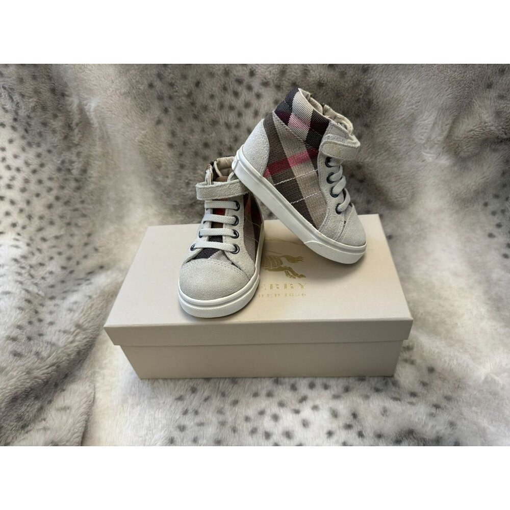 Burberry Scarpa Tennis Sneakers - Toddler Size 19 Light Trench Plaid Canvas